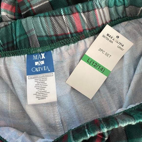 Max & Olivia Kids Holiday Pajama Pants NWT Size L (12/14) - Picture 3 of 3